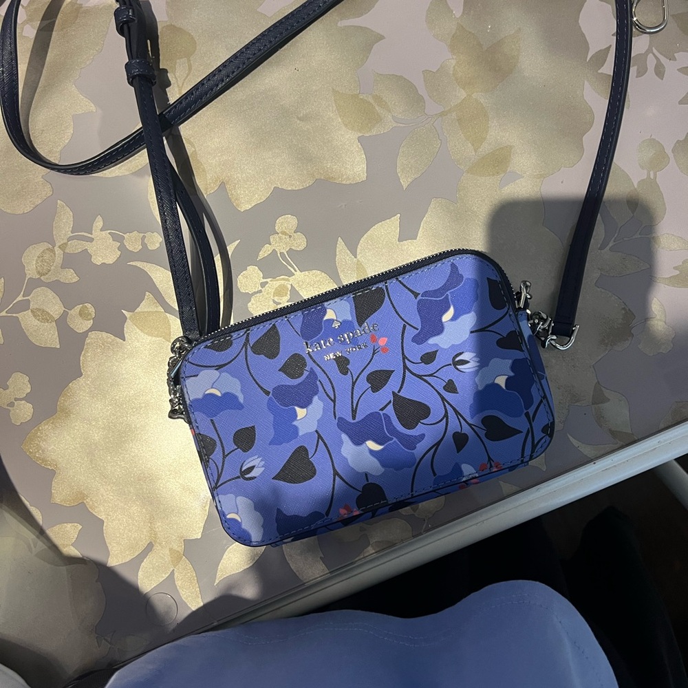 Kate Spade Vibrant Blue Floral Crossbody Bag